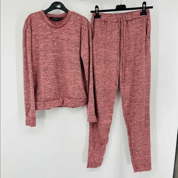 Pink Long Sleeve Top and High Waist Joggers Jogger Pants Two Piece Set - Picture 7 of 14